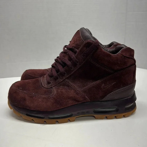 Nike Air Max Goadome Sneakers Shoes Lace Up Suede Maroon Red Men’s 9.5 - Picture 1 of 11
